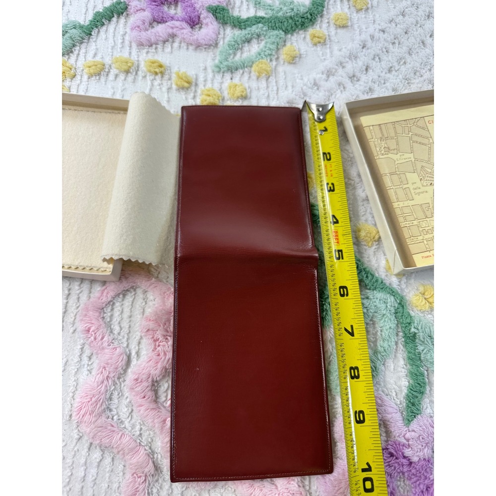 Vintage Ciocca  Leather Bifold Wallet Card Holder‎ Burgundy Italy Map Included - Picture 6 of 8